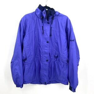 MARKER Purple Black Full Zip Ski Snow Hooded Waist Cinch Jacket Size 10